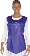 Satin Ephod with Rhinestone Cross Applique