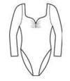 Sweetheart Neck 3/4 Sleeve Leotard