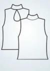 Mock Neck Sleeveless Waist Top w/ Keyhole Back