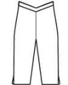 V-Front Capri Pant w/ Slit