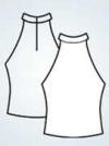 Zip Back Mock Neck Waist Length Halter Top