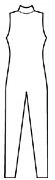 Sleeveless Mock Neck Zip Back Unitard
