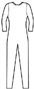 Long Sleeve Crew Neck Unitard w/ Back Zipper