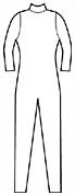 Long Sleeve Mock Neck Unitard w/ Back Zipper