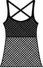 Big Hole Mesh Cami Empire Top w/ Cross Back