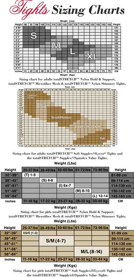 Stewart Tights Size Chart