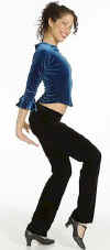 Velvet 3/4 Sleeve Ruffle Sleeve Top