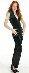 Velvet Sleeveless Zip Front Jazz Unitard
