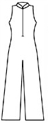 Sleeveless Zip Front Jazz Unitard w/ Mandarin Collar
