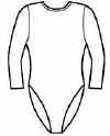 Long Sleeve Crew Neck Leotard w/ Back Zipper