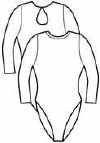 Long Sleeve Crew Neck Leotard w/ Keyhole Back