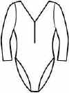 Long Sleeve V-Neck Zip Front Leotard