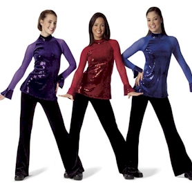 Velvet Sequin Long Sleeve Turtleneck Top