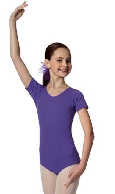 Short  Sleeve Scoop  Neck Leotard
