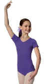 Short  Sleeve Scoop  Neck Leotard