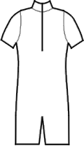 Men's Short Sleeve  Zip Front Biketard