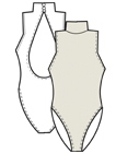 Sleeveless Turtleneck Leotard w/ Shelf Bra & Keyhole Back