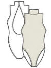 Sleeveless Turtleneck Leotard w/ Shelf Bra & Keyhole Back