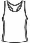 Racer Back Tank Top w/ Side Stripes and Double Piping
