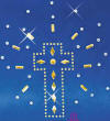 Rhinestone/Gold Shining Cross Applique