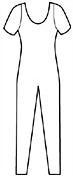 Short Sleeve U-Neck Unitard