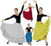 Dotted Flamenco Skirt w/ Double Ruffle