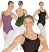 Microfiber Pinch Front V-Back Camisole Leotard