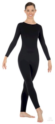 Zipper Back Long Sleeve Unitard - Unisex - Microfiber