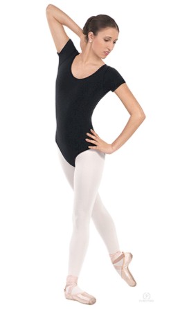 Short  Sleeve Scoop  Neck Leotard